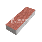 Тротуарная плитка Прямоугольник 60х180х60, красная с гранитной крошкой