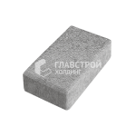 Тротуарная плитка Брусчатка, серо-белая на камне, 4 см